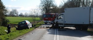 policjant podczas oględzin pojazdu